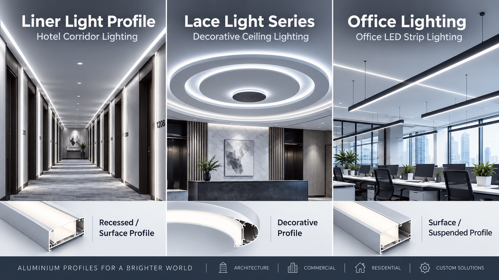 Lighting aluminium profile project directions and application examples